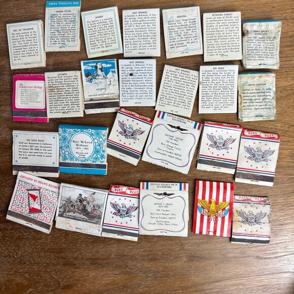Vintage Matchbook Lot 1970s 1980s National Parks Founding Fathers 1976 Ephemera - Picture 3 of 15